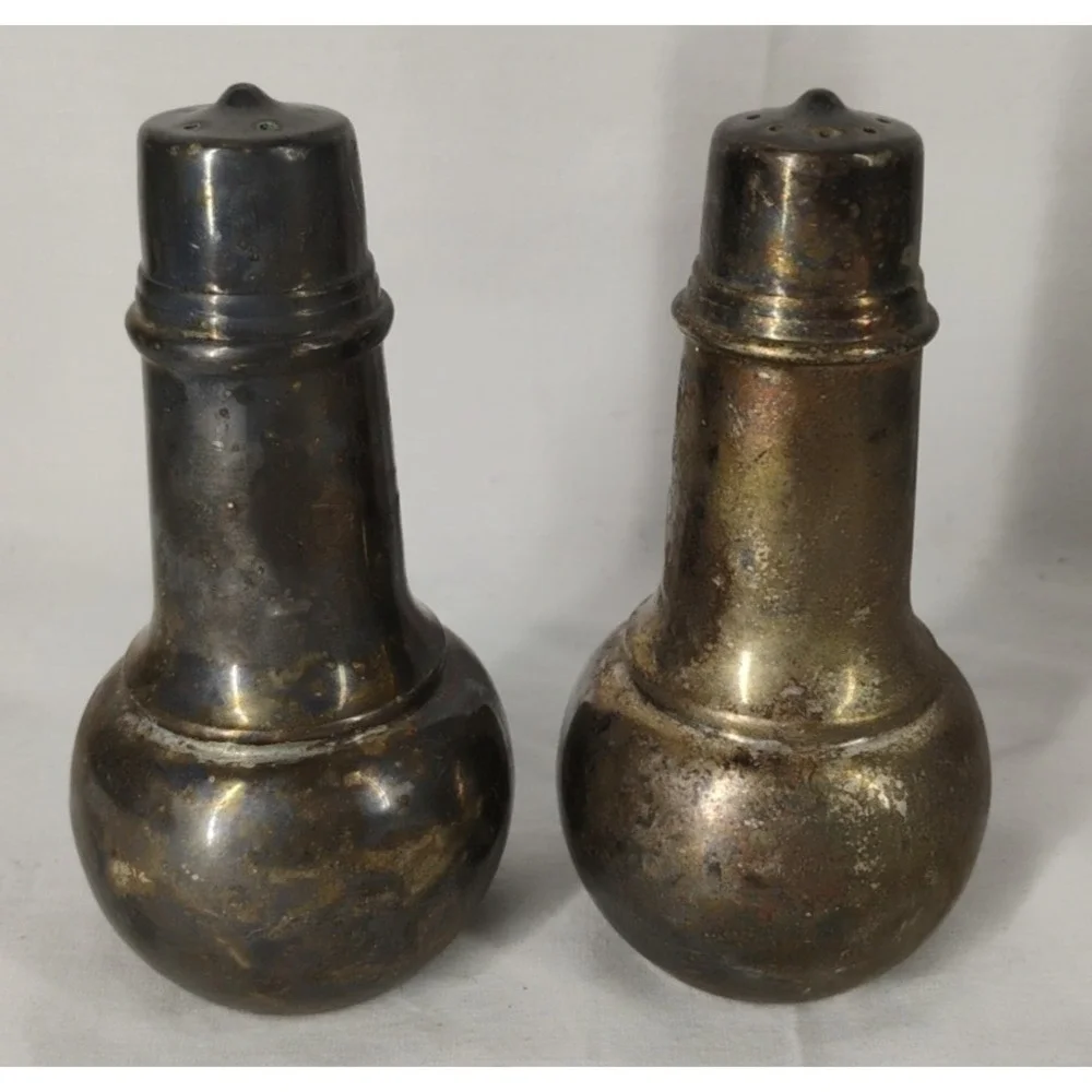 International Silver Co. Salt & Pepper‎ Shakers Vintage Silver Plate 4